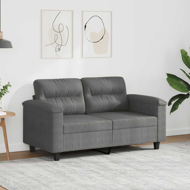 2-sitssoffa mörkgrå 120 cm mikrofibertyg