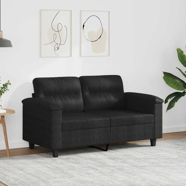 2-sitssoffa Svart 120 cm mikrofibertyg