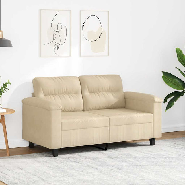 2-sitssoffa gräddvit 120 cm mikrofibertyg
