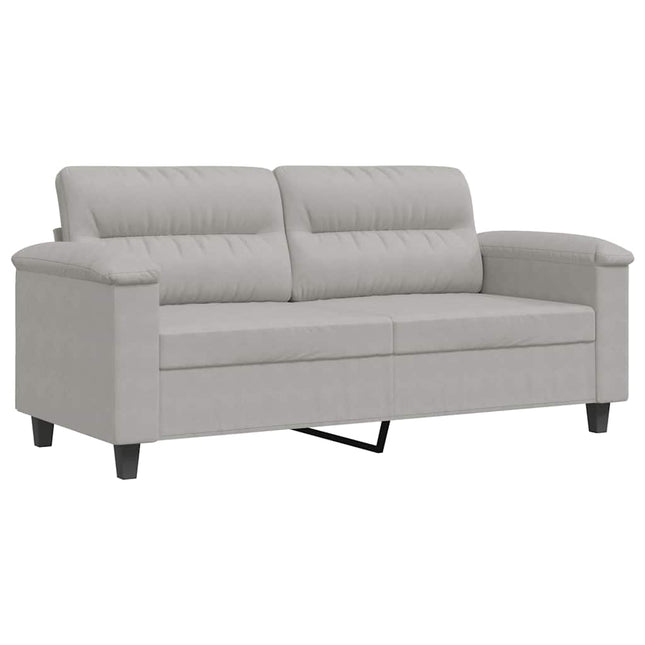 2-sitssoffa ljusgrå 140 cm mikrofibertyg