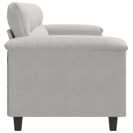 2-sitssoffa ljusgrå 140 cm mikrofibertyg