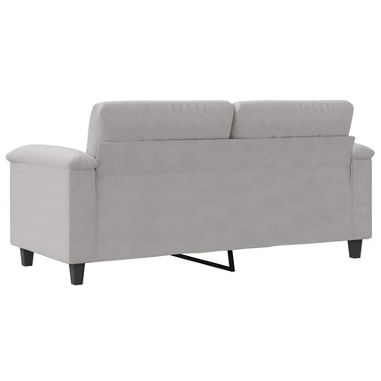 2-sitssoffa ljusgrå 140 cm mikrofibertyg