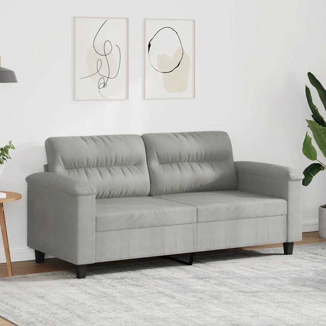 2-sitssoffa ljusgrå 140 cm mikrofibertyg