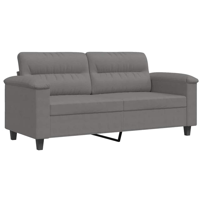 2-sitssoffa mörkgrå 140 cm mikrofibertyg