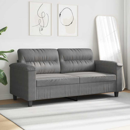 2-sitssoffa mörkgrå 140 cm mikrofibertyg