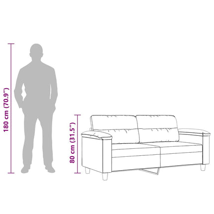 2-sitssoffa mörkgrå 140 cm mikrofibertyg