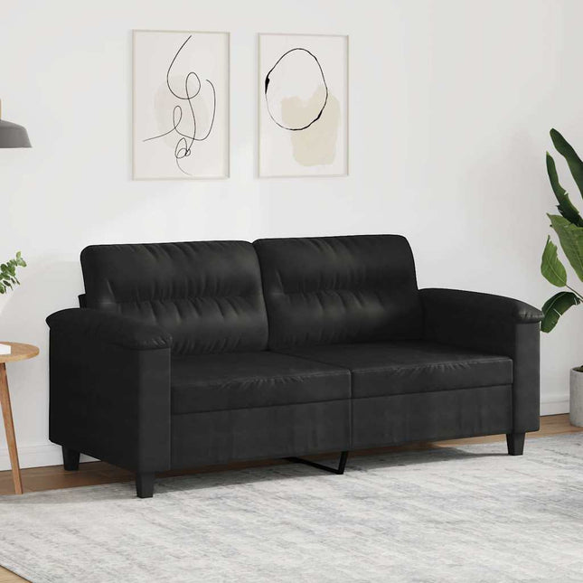 2-sitssoffa svart 140 cm mikrofibertyg
