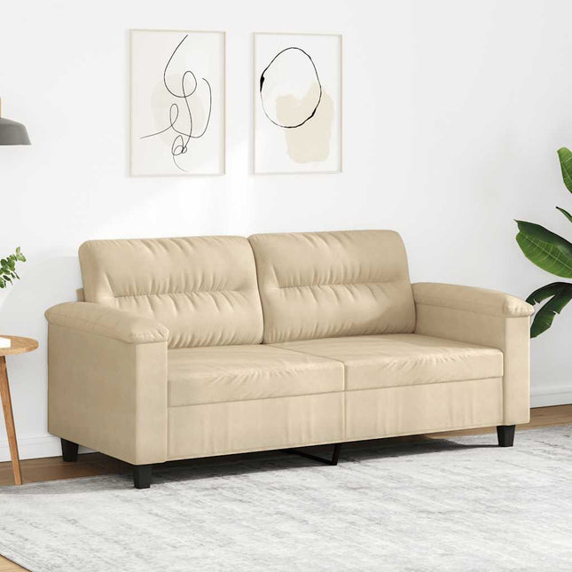 2-sitssoffa gräddvit 140 cm mikrofibertyg