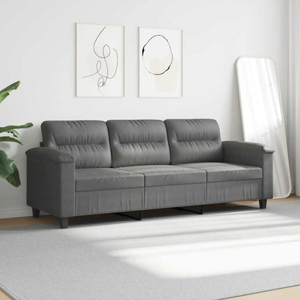 3-sitssoffa Mörkgrå 180 cm mikrofibertyg