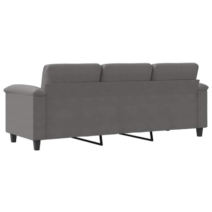 3-sitssoffa Mörkgrå 180 cm mikrofibertyg