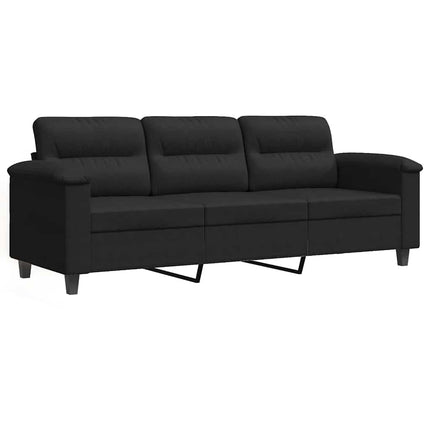 3-sitssoffa svart 180 cm mikrofibertyg