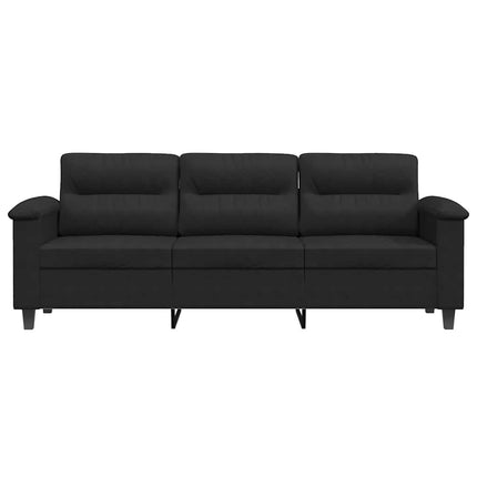 3-sitssoffa svart 180 cm mikrofibertyg