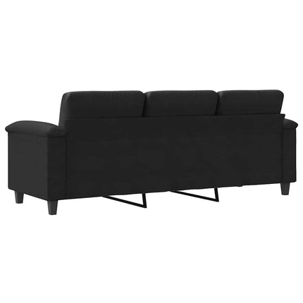 3-sitssoffa svart 180 cm mikrofibertyg