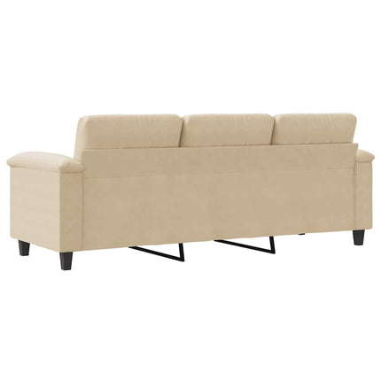 3-sitssoffa Gräddvit 180 cm mikrofibertyg