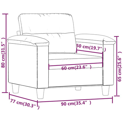 Fåtölj Gräddvit 60 cm konstläder
