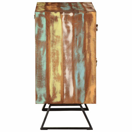 Byrå flerfärgad 70x35x70 cm massivt återvunnet trä