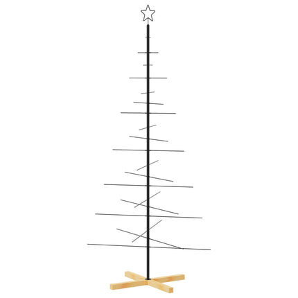 Julgran i metall med träfot svart 180 cm