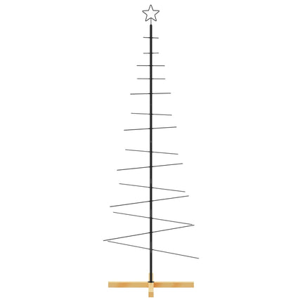 Julgran i metall med träfot svart 180 cm