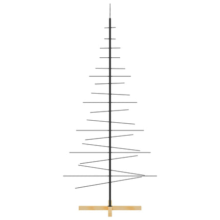 Julgran i metall med träfot svart 180 cm