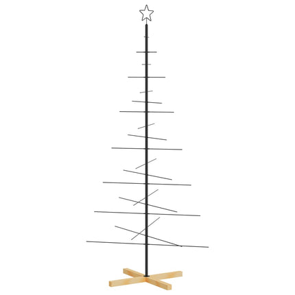 Julgran i metall med träfot svart 180 cm