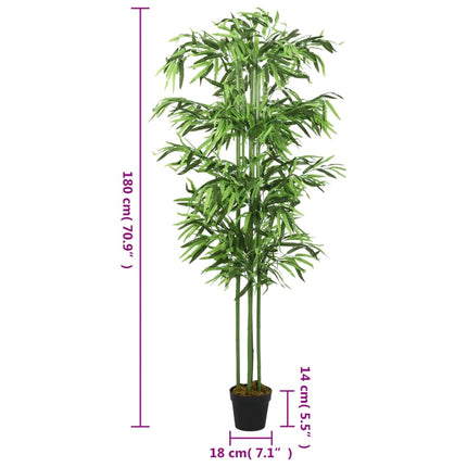 Konstväxt bambu 864 blad 180 cm grön