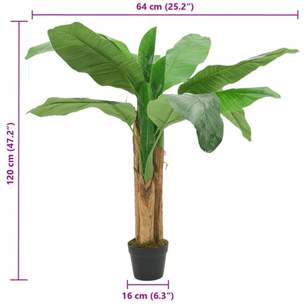 Konstväxt bananträd 9 blad 120 cm grön