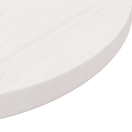 Bordsskiva vit Ø50x3 cm massiv furu