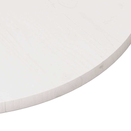 Bordsskiva rund vit Ø80x3 cm massiv furu