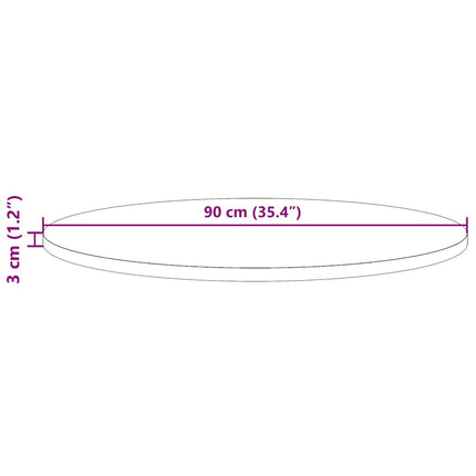 Bordsskiva rund Ø90x3 cm massiv furu