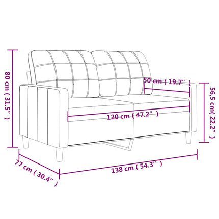 2-sitssoffa gräddvit 120 cm tyg