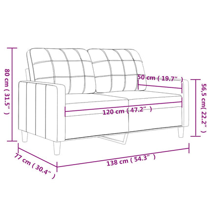 2-sitssoffa vinröd 120 cm tyg