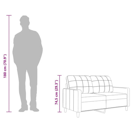 2-sitssoffa ljusgrå 140 cm tyg