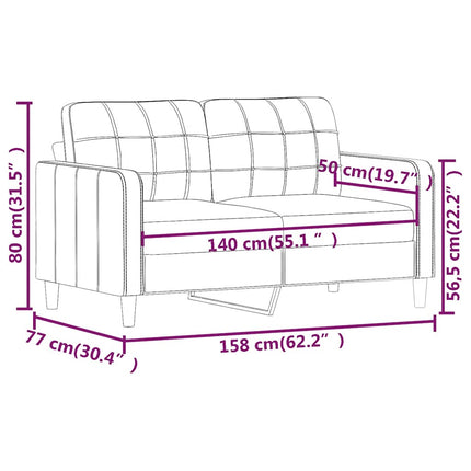 2-sitssoffa vinröd 140 cm tyg
