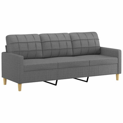 3-sitssoffa mörkgrå 180 cm tyg