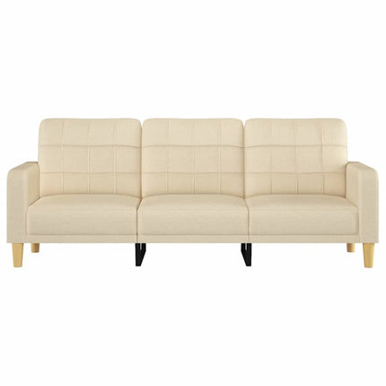 3-sitssoffa gräddvit 180 cm tyg