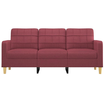 3-sitssoffa vinröd 180 cm tyg