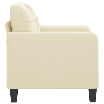 Fåtölj Gräddvit 60 cm konstläder