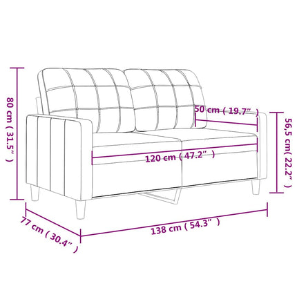 2-sitssoffa svart 120 cm konstläder