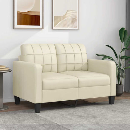 2-sitssoffa gräddvit 120 cm konstläder