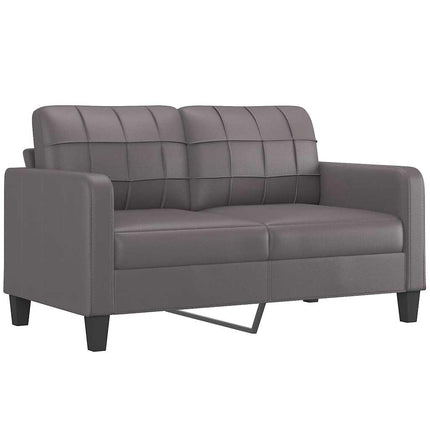 2-sitssoffa grå 140 cm konstläder