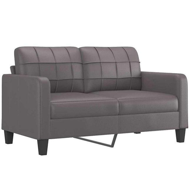2-sitssoffa grå 140 cm konstläder