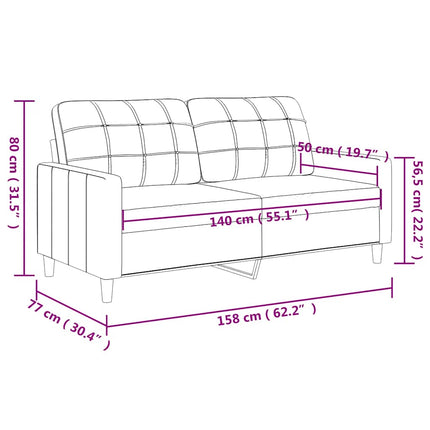 2-sitssoffa grå 140 cm konstläder