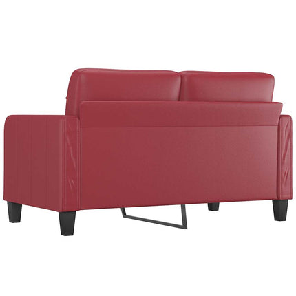 2-sitssoffa vinröd 140 cm fuskläder