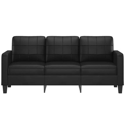 3-sitssoffa svart 180 cm konstläder
