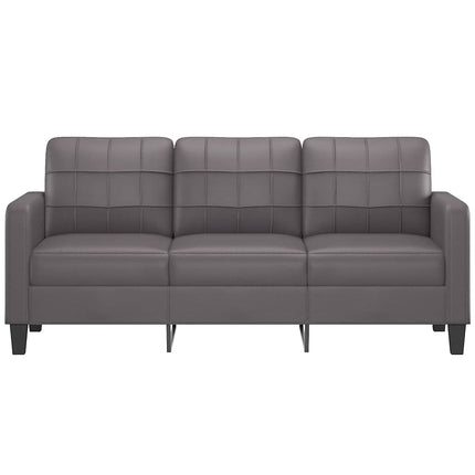 3-sitssoffa grå 180 cm konstläder