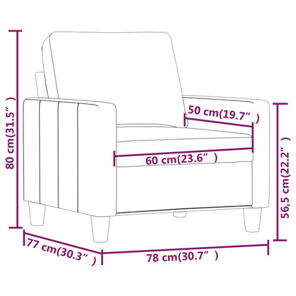 Fåtölj Gräddvit 60 cm konstläder