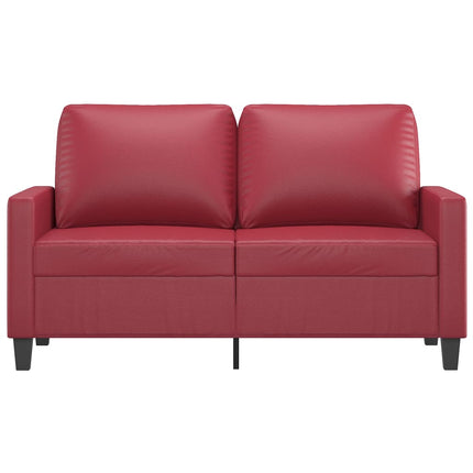 2-sitssoffa vinröd 120 cm fuskläder