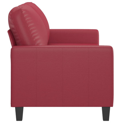 2-sitssoffa vinröd 140 cm fuskläder