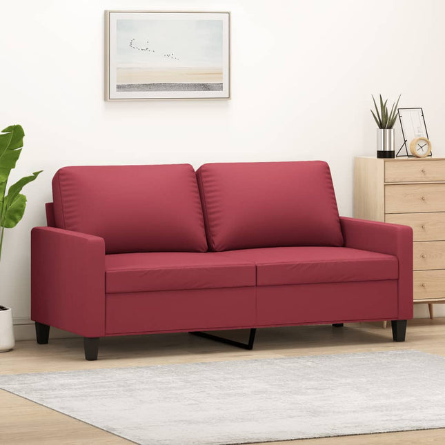 2-sitssoffa vinröd 140 cm fuskläder