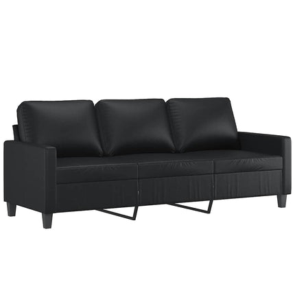 3-sitssoffa svart 180 cm konstläder